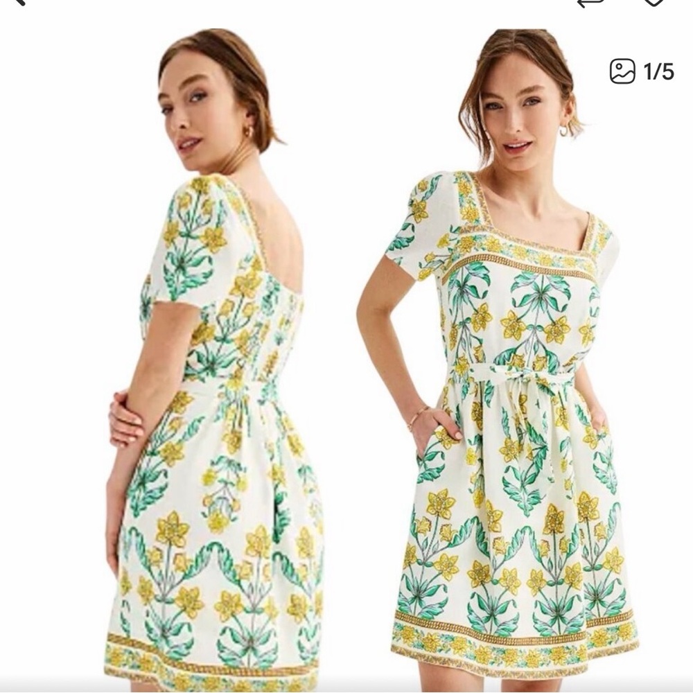 Floral Print White Dress